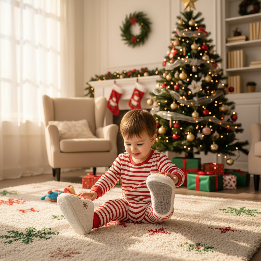 Women's Christmas Slippers Adorable Indoor Festival Gingerbread Man Embroidery Couple Fashion Winter Holiday Christmas Shoes